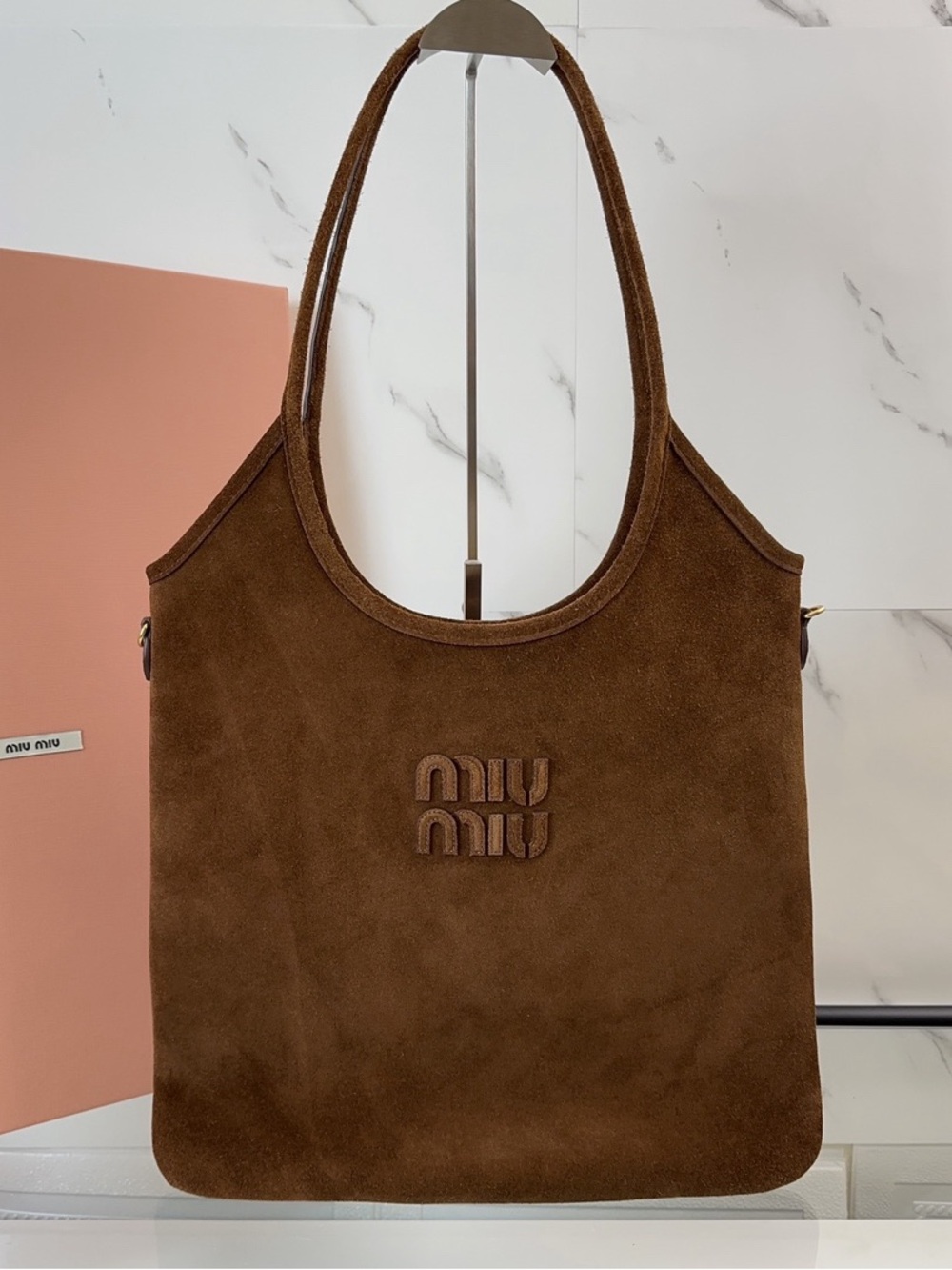 Miu Miu Brown Suede Tote Bag